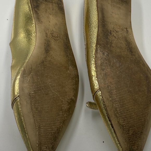 Used Crackled Gold Steve Madden Luxe Flats - Picture 11 of 15